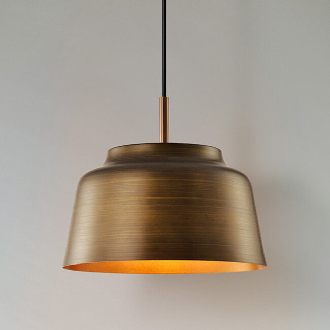 Moderne hanglamp zwart met goudkleurige binnenzijde – New York