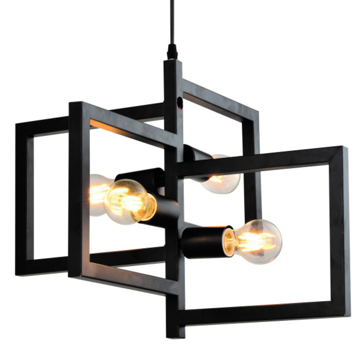 Doe mijn best Spanning Arbeid Industriële hanglamp metalen constructie 3-lichts - Madrid - LumenXL.nl