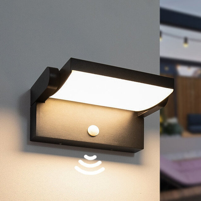 Verstelbare wandlamp Berlin met sensor - zwart