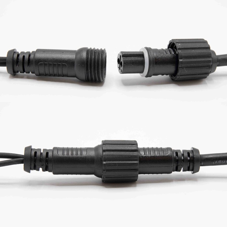 Koppelbare kerstverlichting | warm wit met blauwe twinkel | vanaf 10 meter met 100 LEDs | rubber