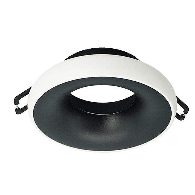 Moderne ronde inbouwspot zwart met wit - Lana
