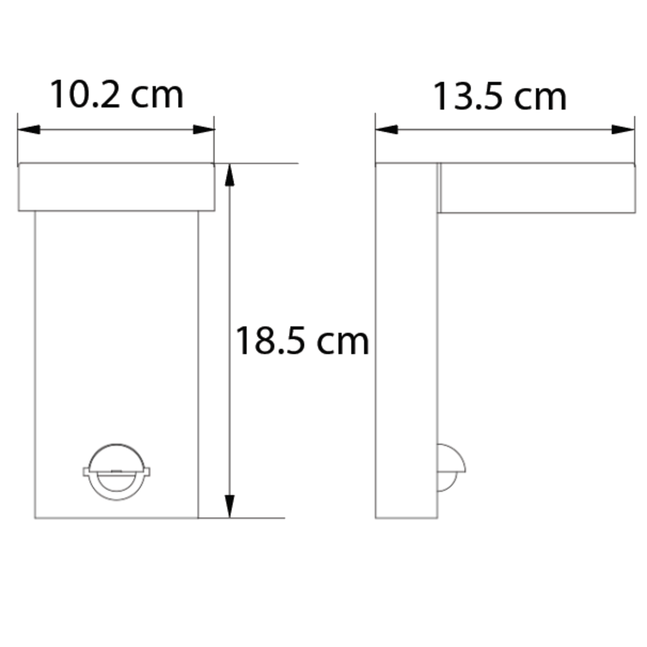 Wandlamp Luca met sensor - antraciet