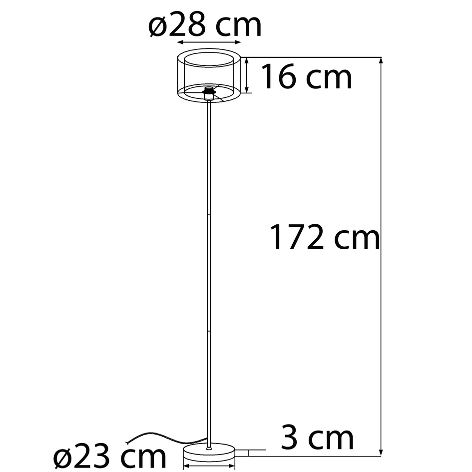 Vloerlamp Catalina in satijn nikkel met stoffen kap