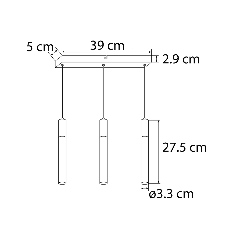 Hanglamp Mason in zwart met geïntegreerde LEDs