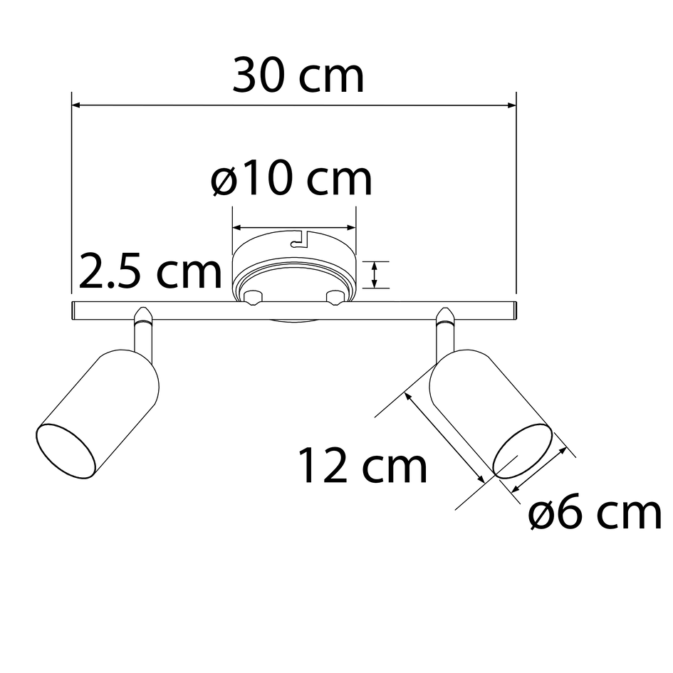 Plafondlamp met 2 spots - Cody