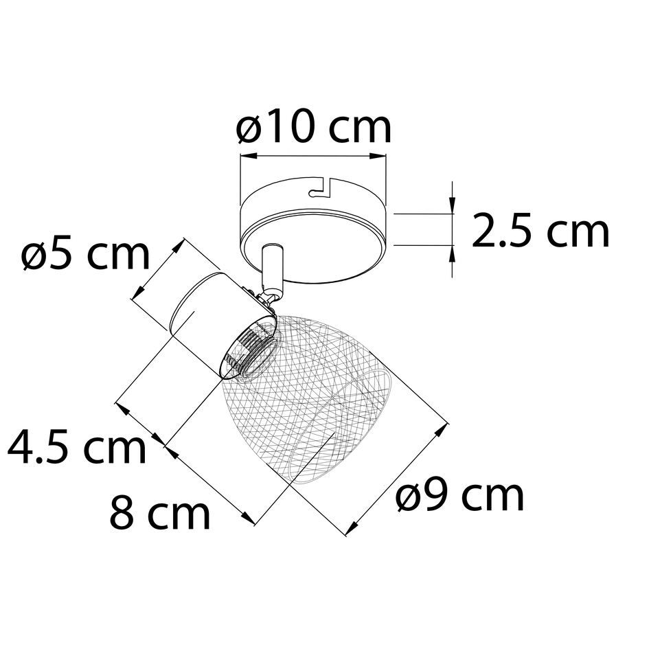 Industriële plafondspot Meshie - mat zwart E14