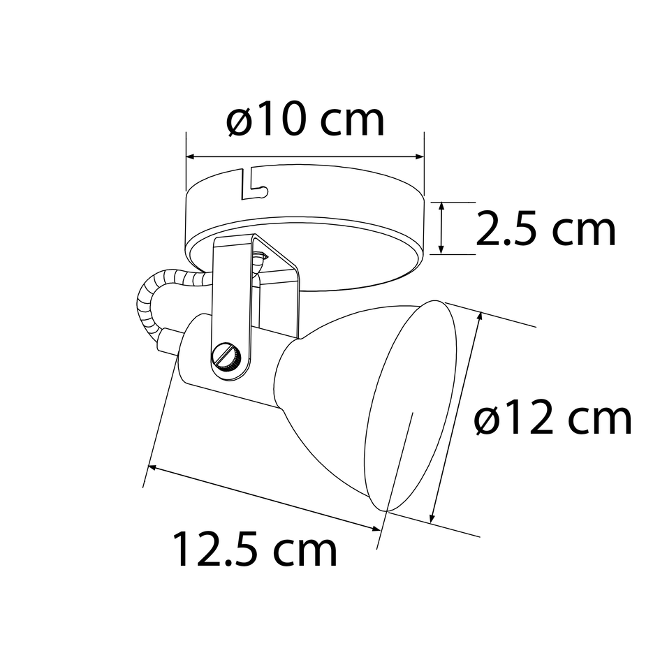 Design plafondspot zwart met goud - Alex