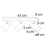 3-lichts houten plafondlamp Victoria - naturel en wit