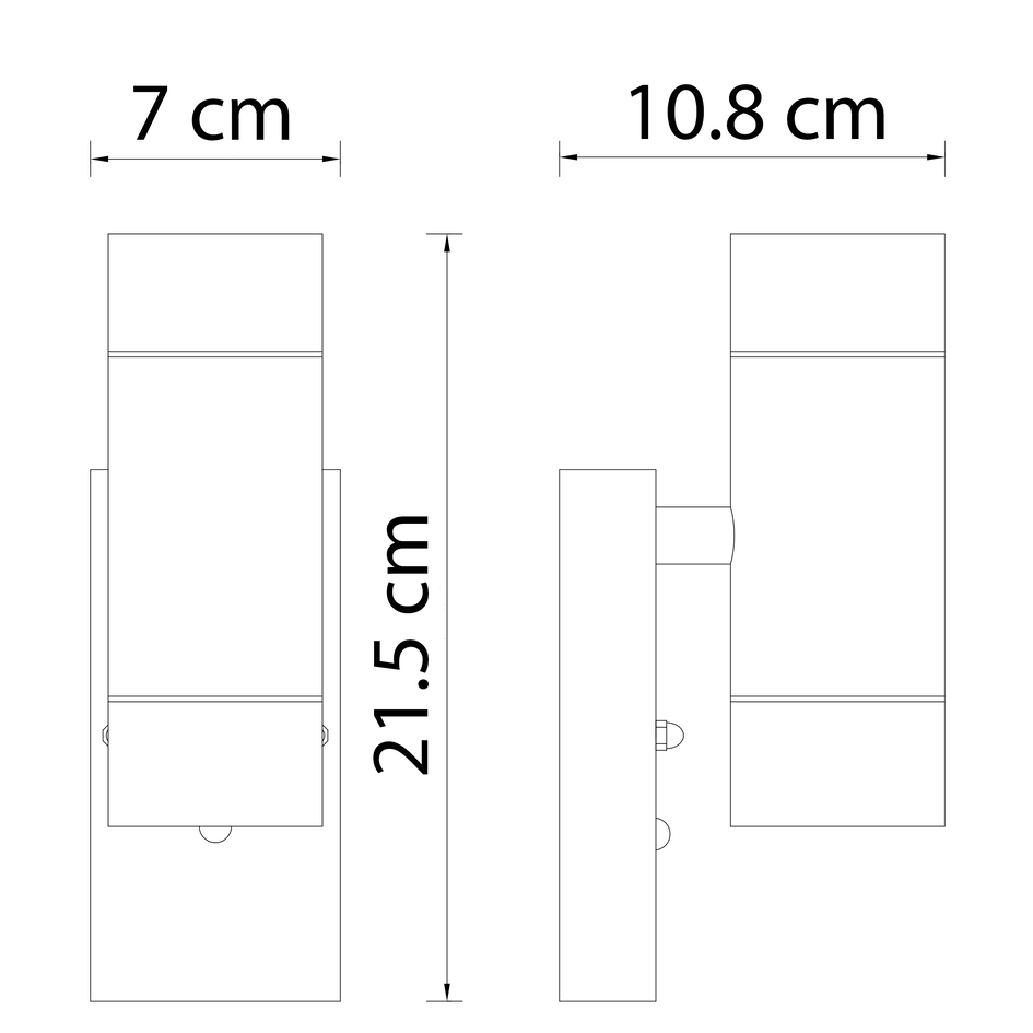 Moderne buitenwandlamp met schemersensor zwart 2-lichts - Zane