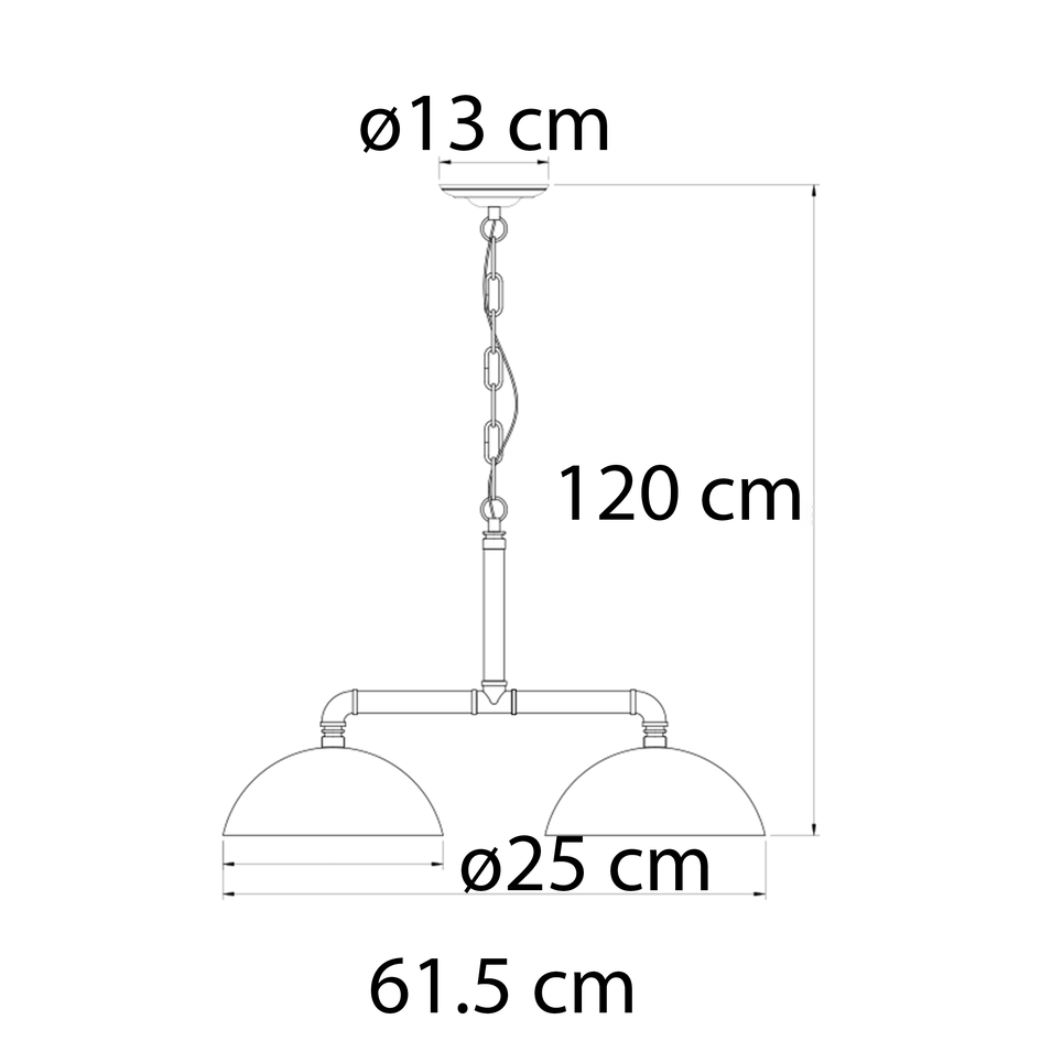 Industriële hanglamp Libra in zwart met brons