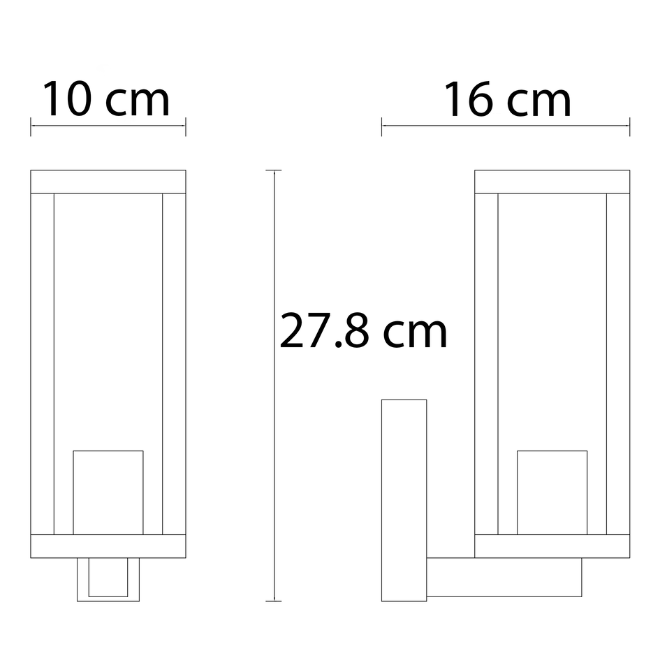 RVS moderne zwarte wandlamp met glas - Carlo