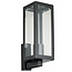 Buitenwandlamp Carlo - zwart RVS met glas