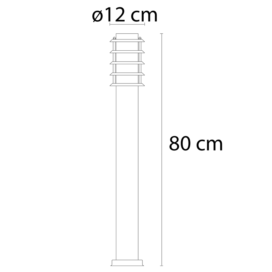 Staande RVS buitenlamp Silvio, 80 cm