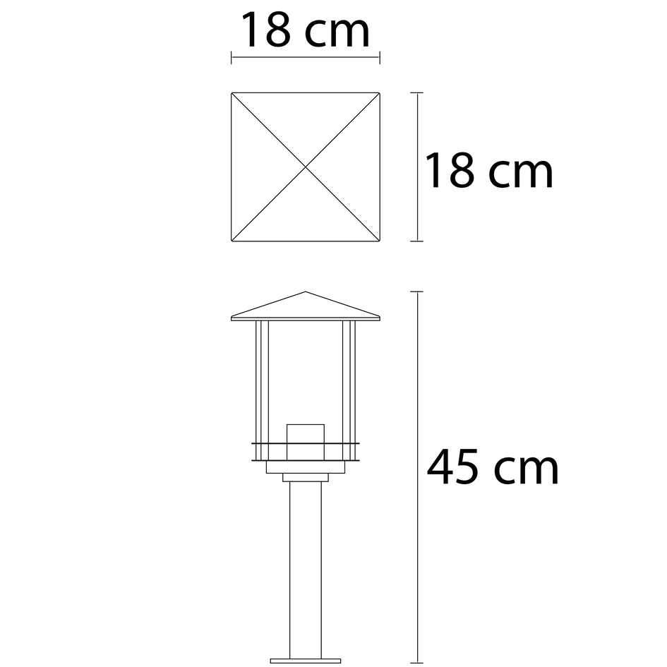 Klassieke buitenlamp Rocco RVS, 45 cm