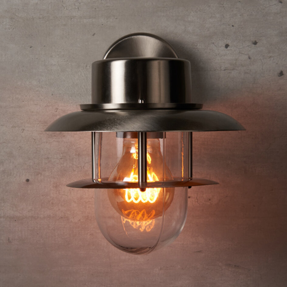 Landelijke wandlamp RVS - Fabio