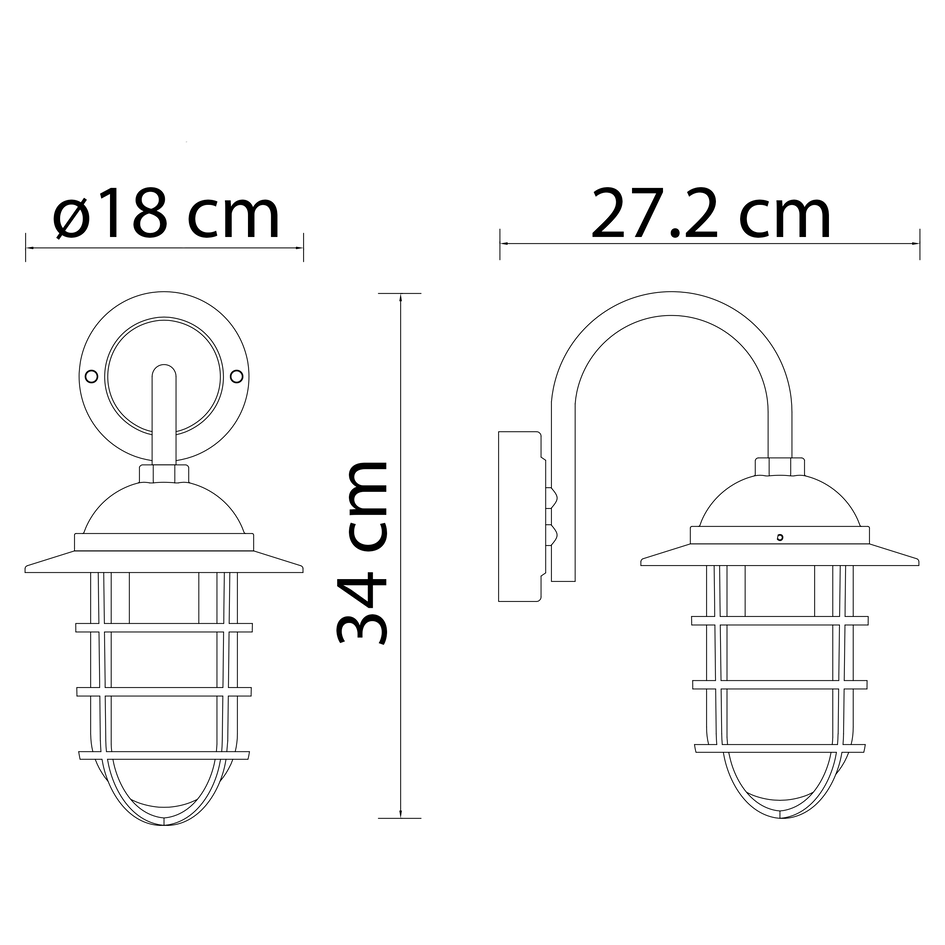 Wandlamp landelijk Claudia - zwart