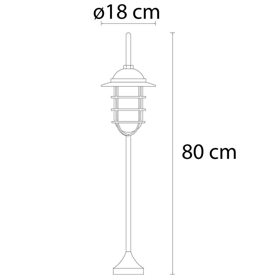 Staande buitenlamp landelijk Dave - zwart
