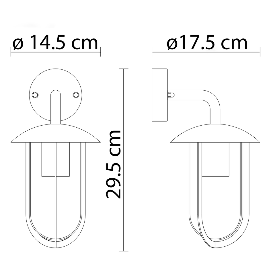 RVS landelijke buitenlamp Davide - zwart