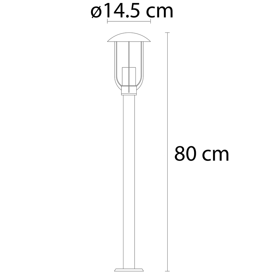 RVS zwarte landelijke buitenlamp  Alessandro, 80 cm