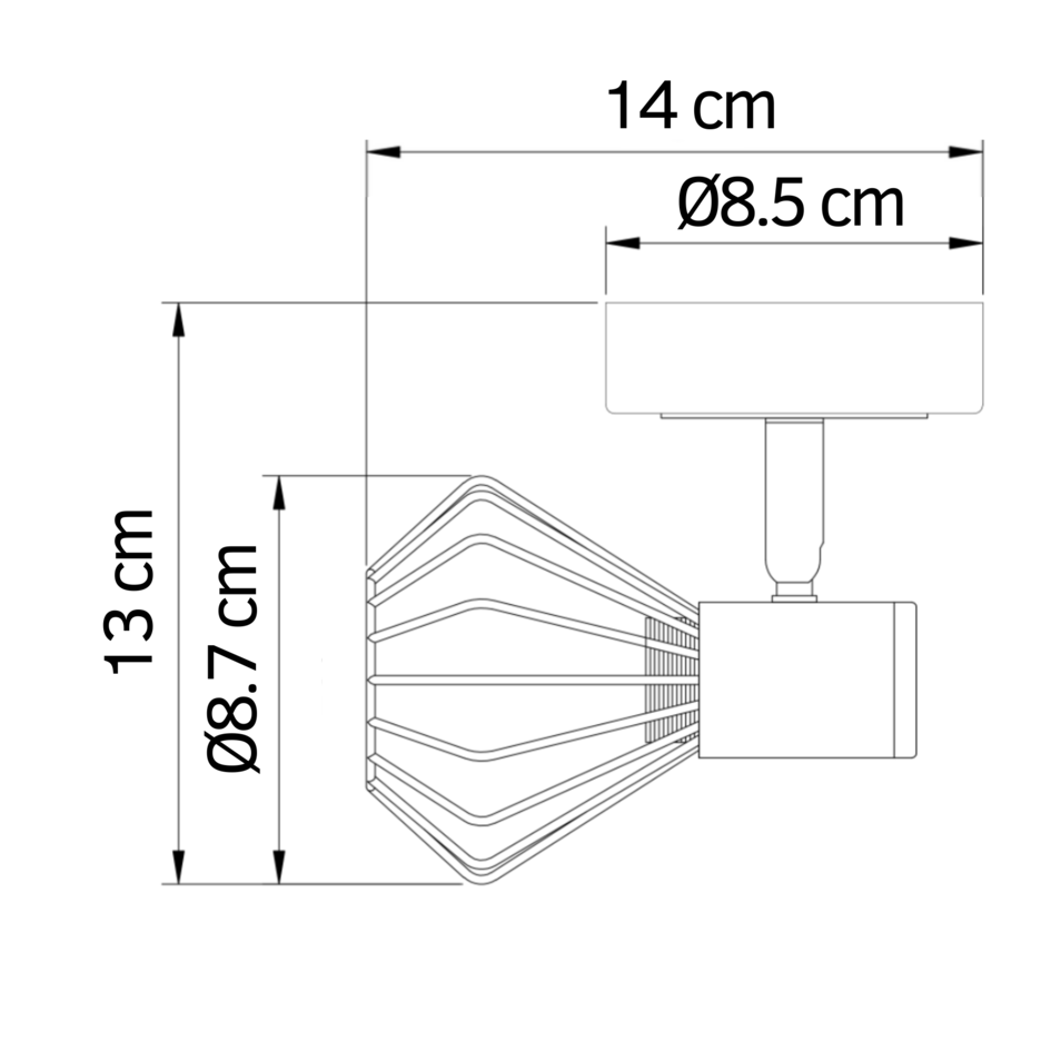 Industriële spot koper - Clara