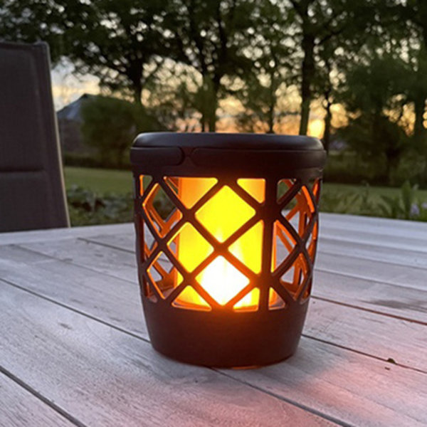 Solar tafellamp met vlameffect - Voorzien van geïntegreerde LED