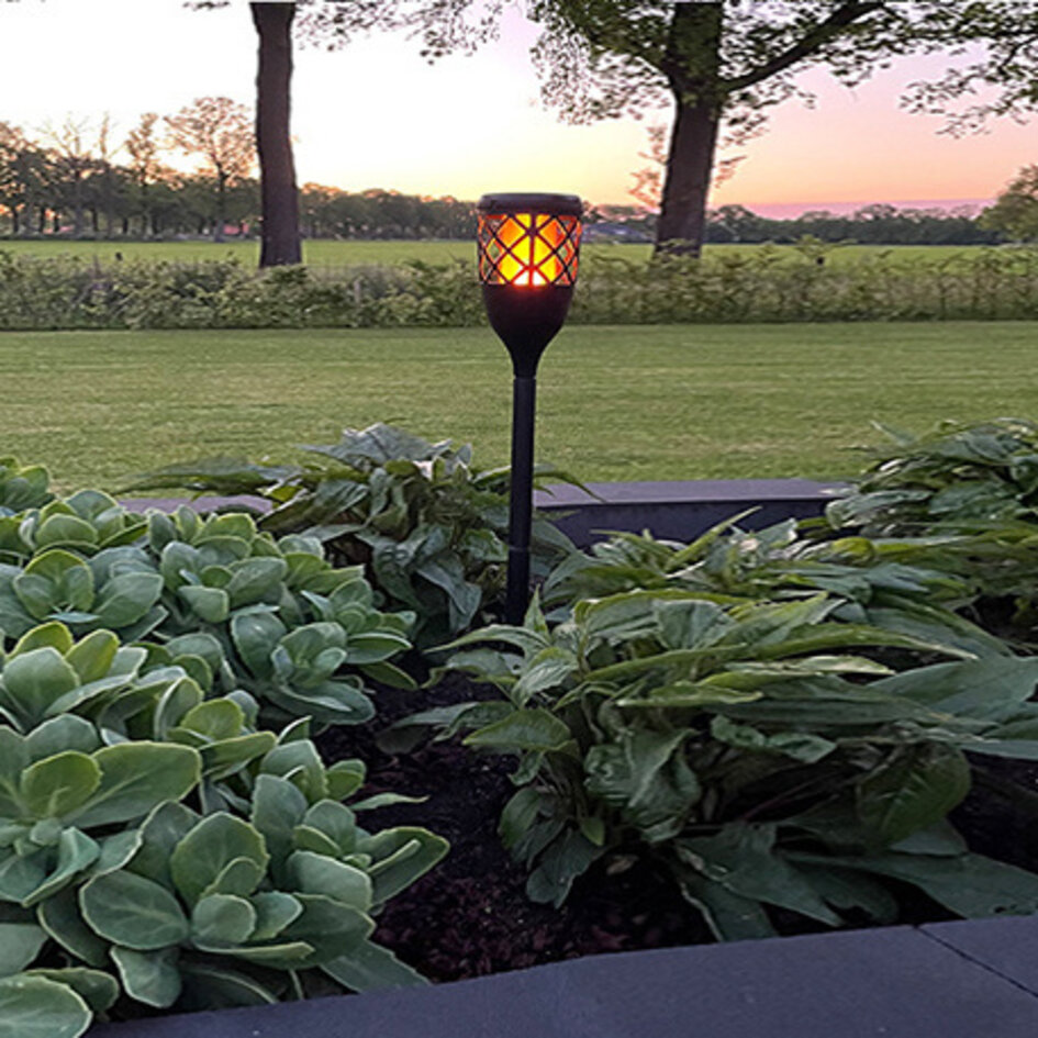 Solar tafellamp 2W met vlameffect