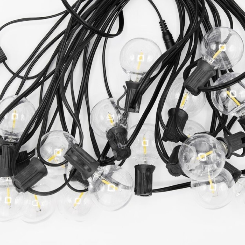 Solar lichtsnoer 10 meter 20 kleine ronde lampjes, 3W zonnepaneel (IP20 lampen)