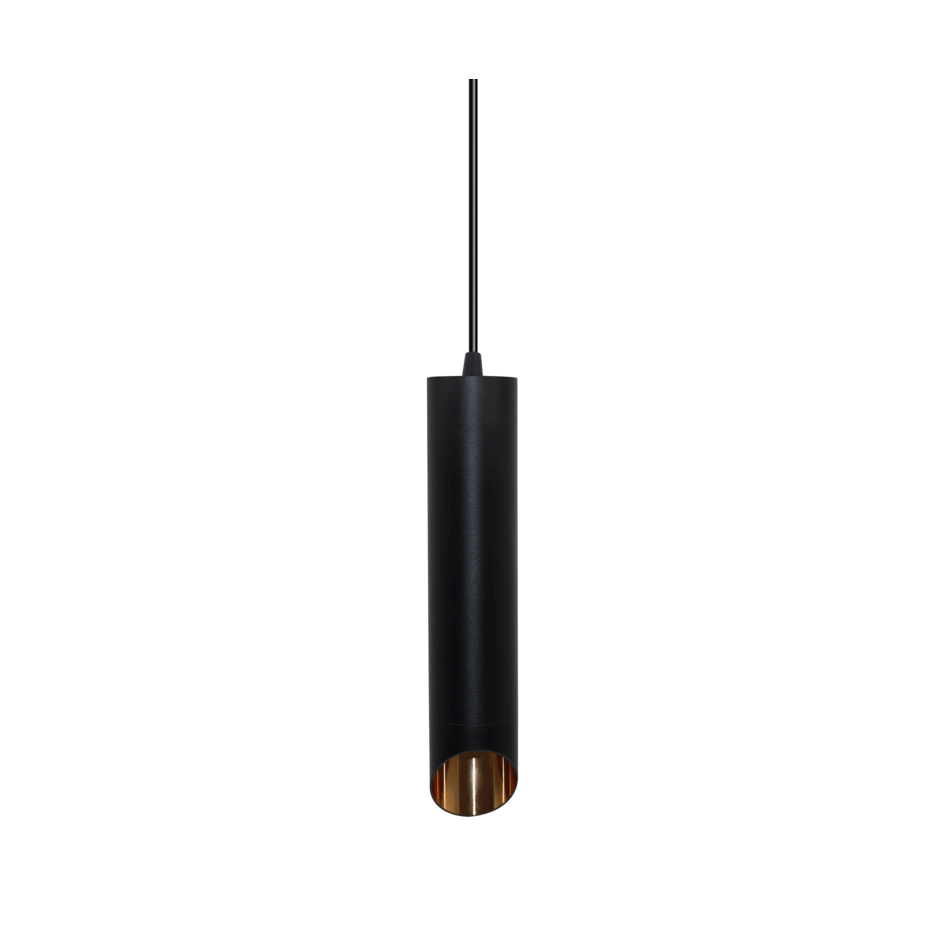 Moderne hanglamp zwart met gouden binnenzijde - May