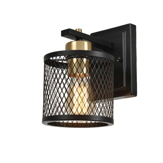 Industriële muurlamp zwart met goud - Sevilla