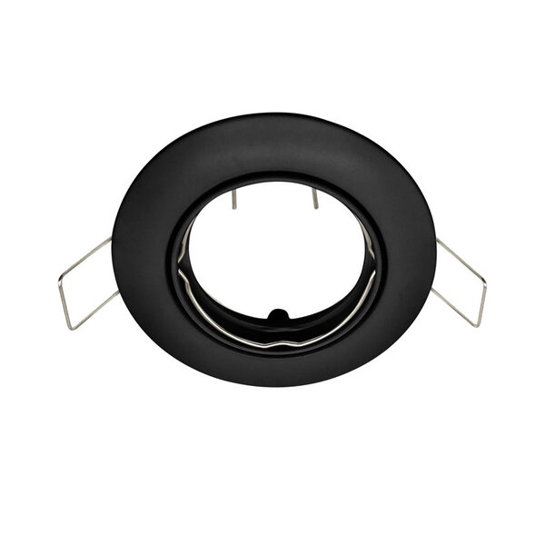 Moderne zwarte ronde kantelbare inbouwspot Fox