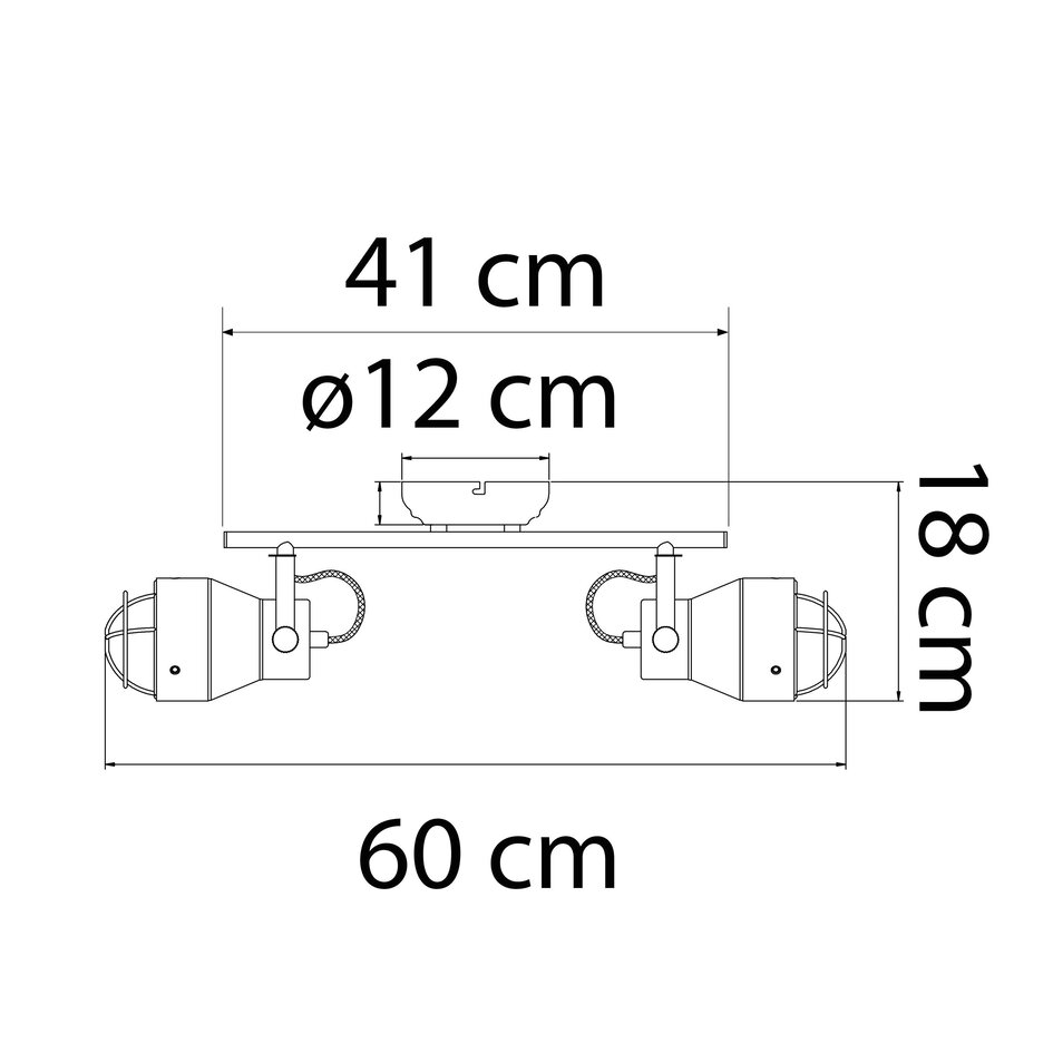 Industriële plafondlamp Boston - koper