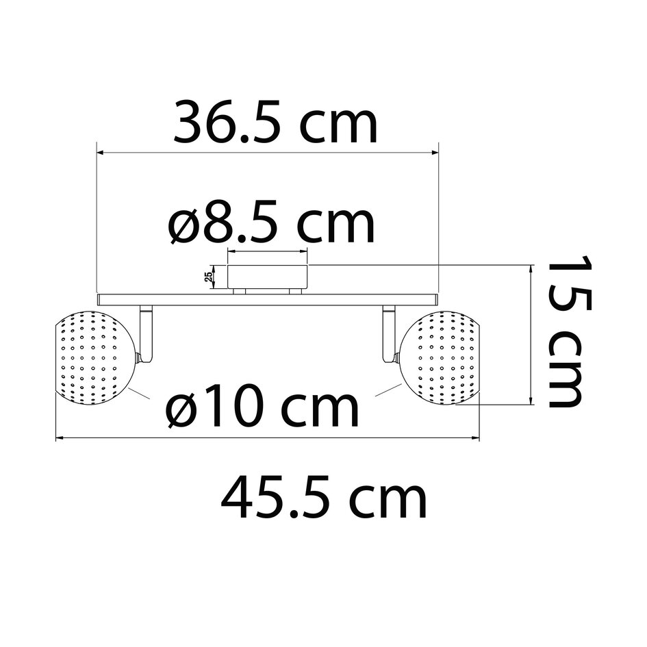 Moderne plafondspot mat zwart, 2-lichts - Edith