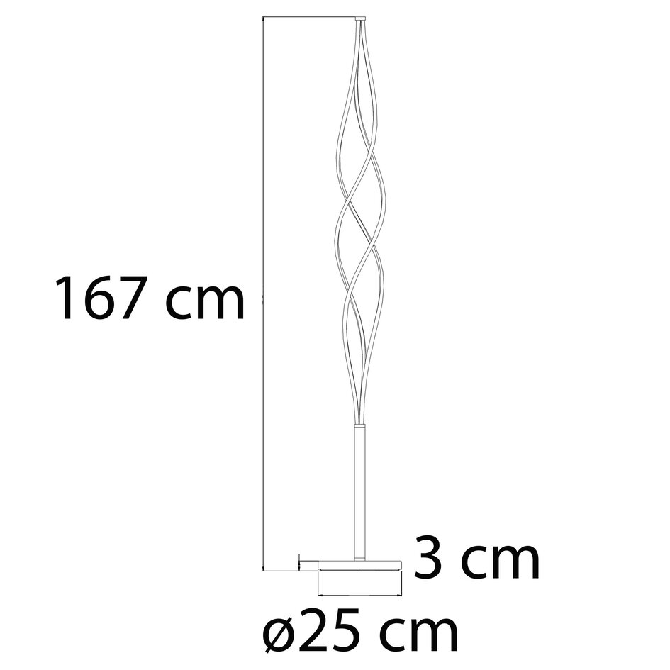 Staande lamp August met geïntegreerde LED en 3-staps dimfunctie