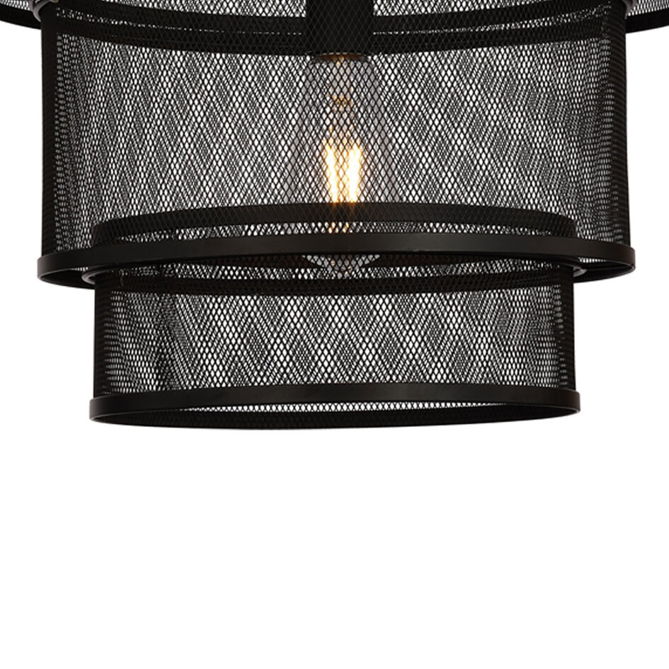 Industriële hanglamp Chloe, mat zwart