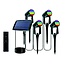 Solar RGB tuinspot met grondpen (set van 4)