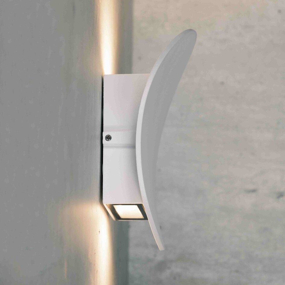 Design buitenmuurlamp Ozzy - wit met geïntegreerde LED