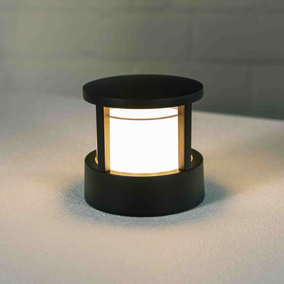 Ronde buitenmuurlamp buiten Charlie - zwart