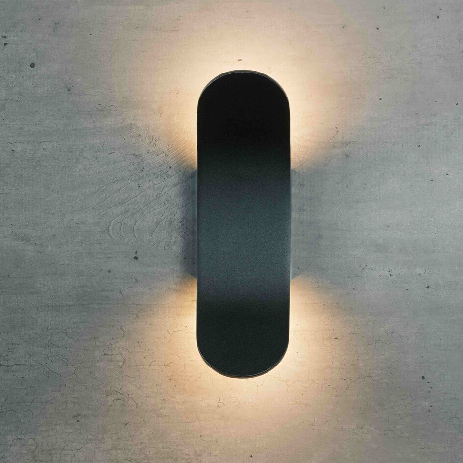 Design buitenwandlamp Stormy - zwart met geïntegreerde LED