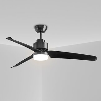 Zwarte plafondventilator met afstandsbediening incl. LED - Akira