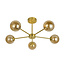 5-lichts moderne plafondlamp Louisa - goud en amber glas