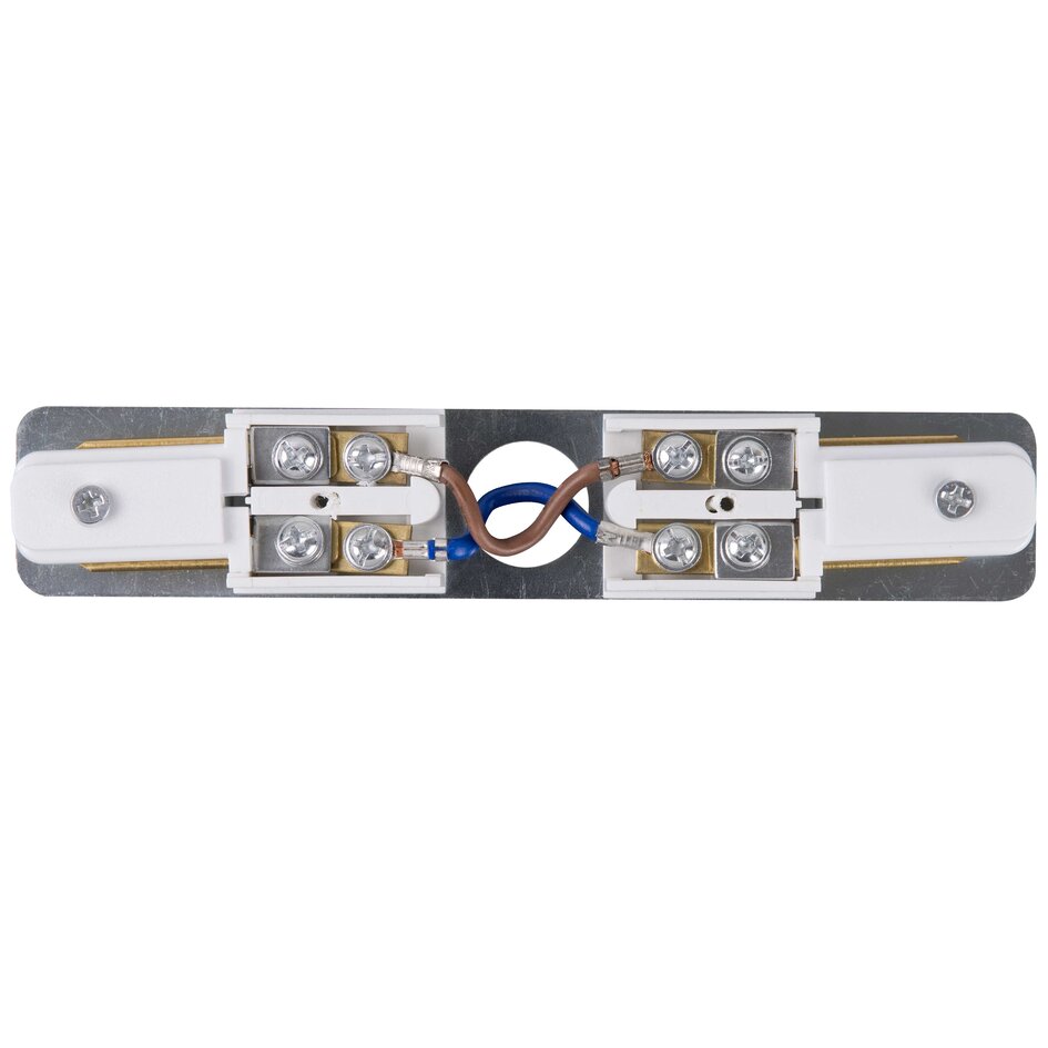 Tweezijdig aansluitblok voor middenaansluiting 1-fase rail - wit