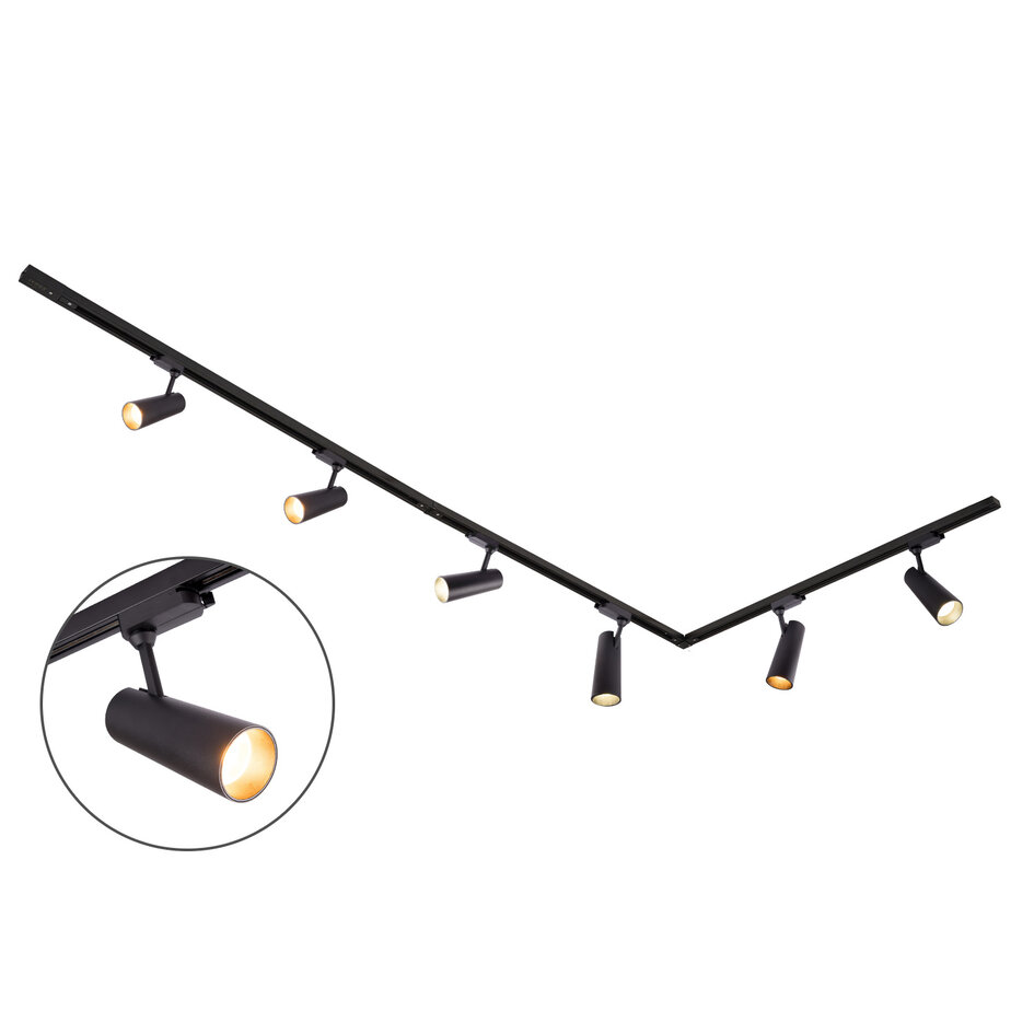 Modern 1-fase railsysteem van 3 meter met Jazz spots - plafondlamp
