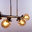 Moderne hanglamp 4-lichts met amber glas - Saba