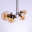 Moderne hanglamp 4-lichts met amber glas - Saba