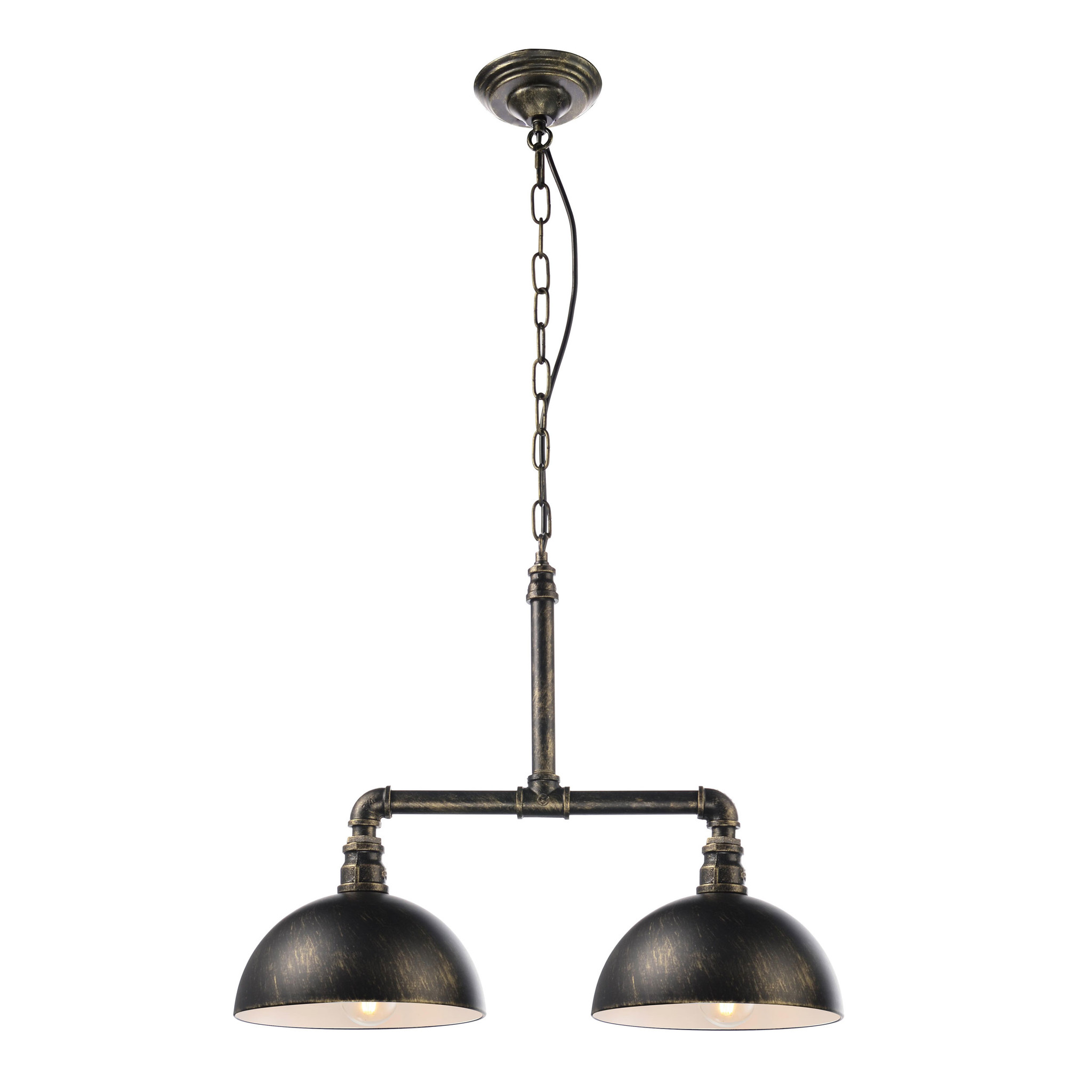 hebzuchtig Knorrig Stewart Island Industriële hanglamp zwart met brons – Libra - LumenXL.nl