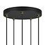 5-lichts design hanglamp Baton - mat zwart, zand goud en amber
