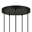 5-lichts design hanglamp Boise - zwart en smoke glas