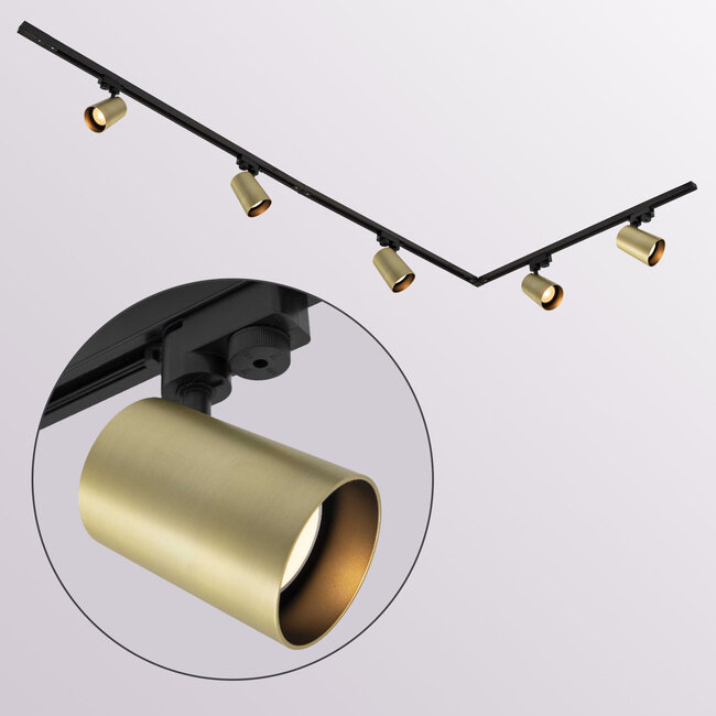 Modern 1-fase railsysteem van 3 meter met Lua spots - plafondlamp