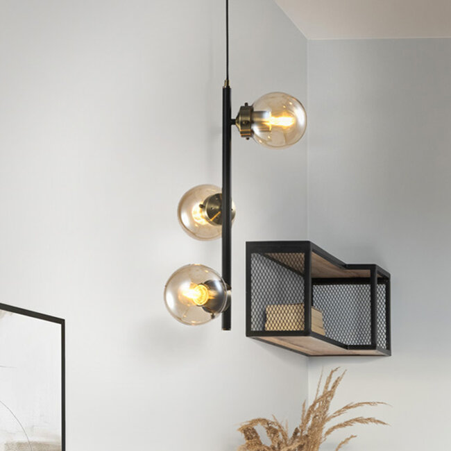 Design zwarte hanglamp 3-lichts - Lori