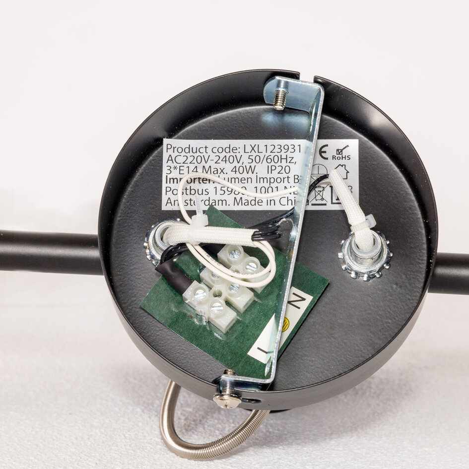 Design plafondspot zwart met goud 3-lichts - Alexis